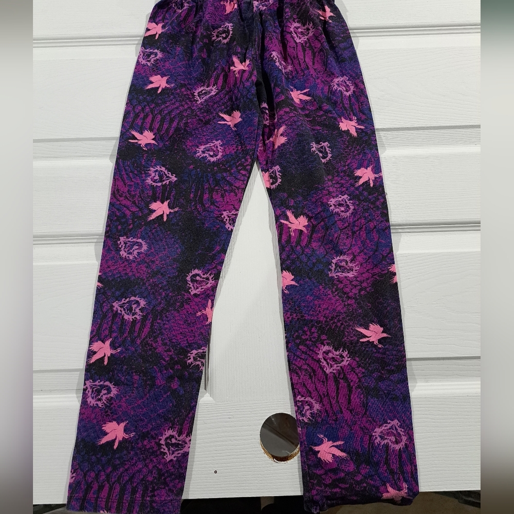 Girls purple and pink leggings size xl